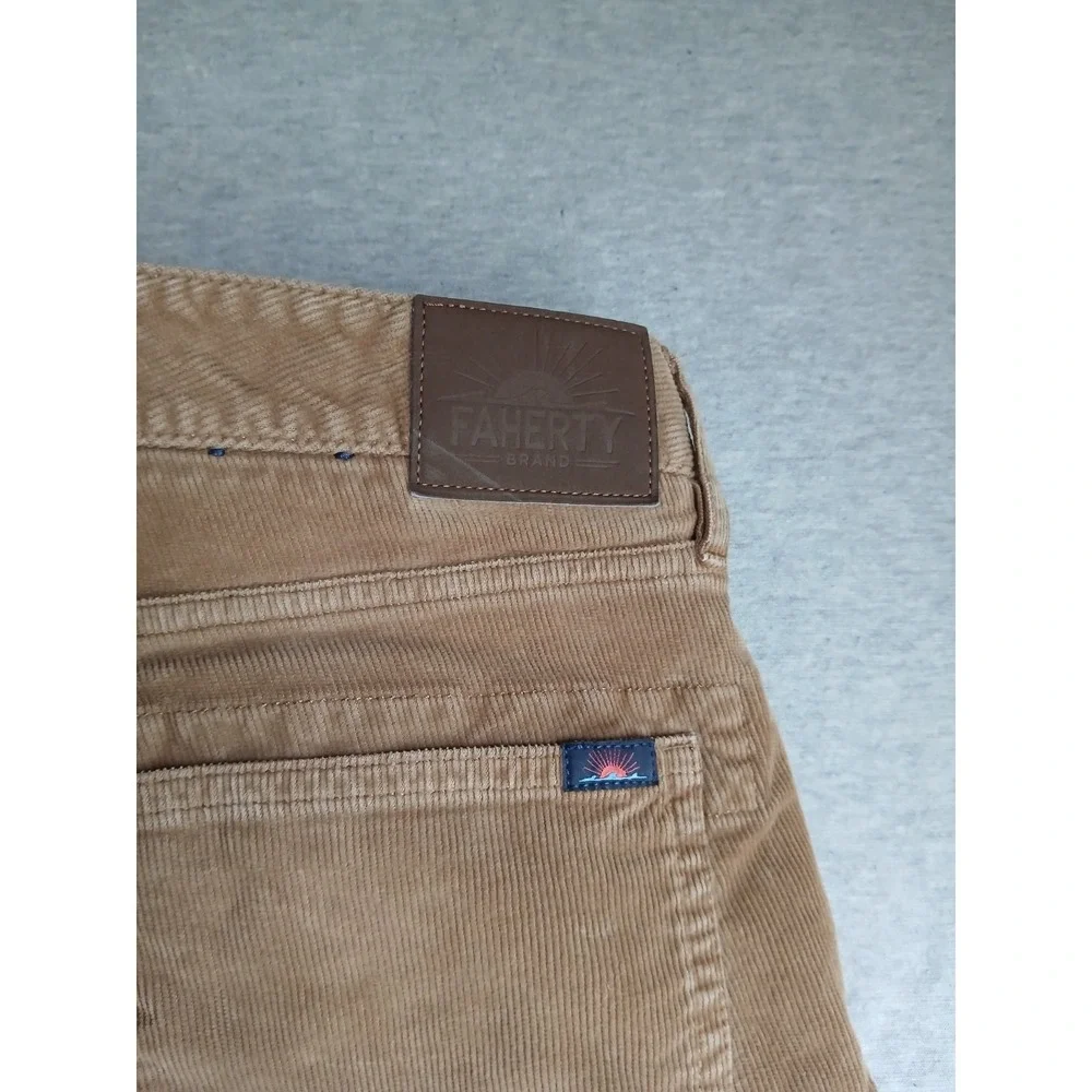 Faherty Pants 36x30 Corduroy Organic Cotton Cord Straight Leg Preppy Brown